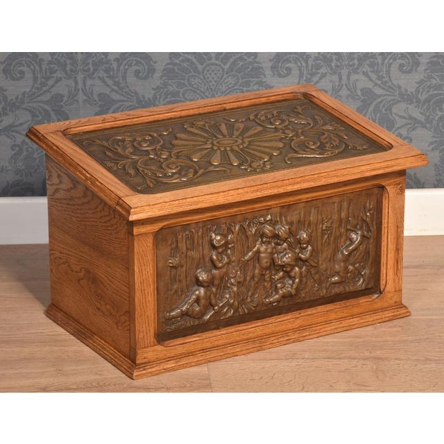 19th Centry Embosed Copper Slipper Box For Sale - Image 6 of 9