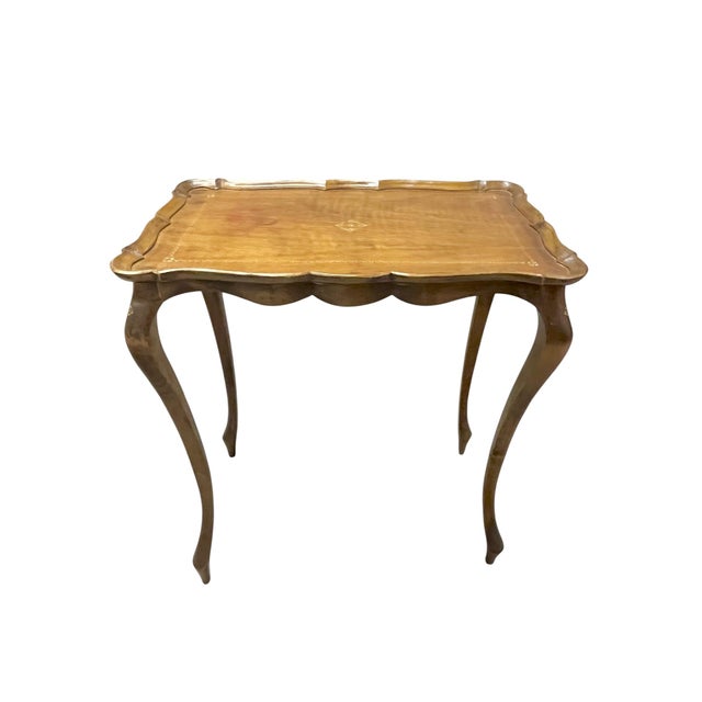 Vintage Franco Tacchi Florentine Italian Wood Set of 3 Nesting Tables For Sale - Image 12 of 17