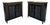 Pair of Baker Furniture Neoclassical Black Lacquer and Gilt Cabinets With Decorative Wire-Mesh Grille Doors, Late 20th Century For Sale