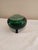 Viking Glass Company Vintage 1950's Viking Evergreen Flowerlite Frog 4 1/4" With Crystal Frog For Sale - Image 4 of 6