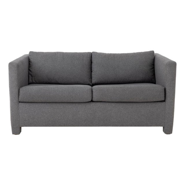 Gray Wool Blend Upholstered Sleeper Sofa For Sale