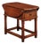 Late 19th Century English Drop-Leaf Yew Wood Side Table with Single Drawer and Side Stretcher For Sale