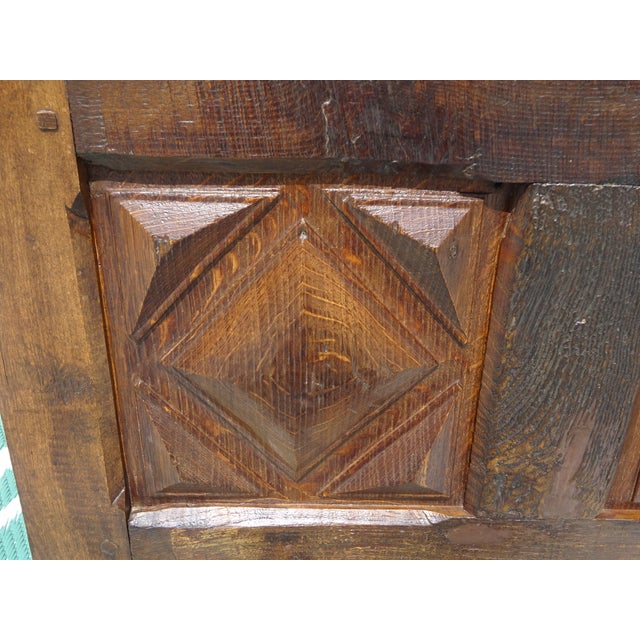 Antique Louis XIII Style Oak Storage Bench For Sale - Image 4 of 18