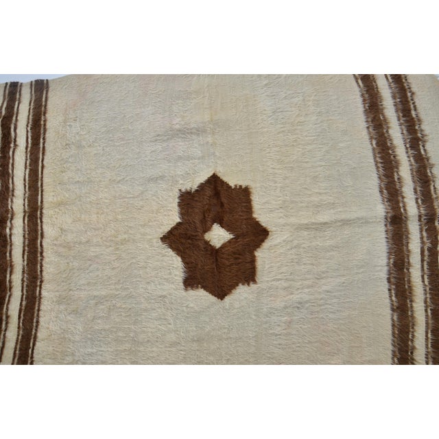 Textile Vintage Oushak White Blanket Rug For Sale - Image 7 of 10