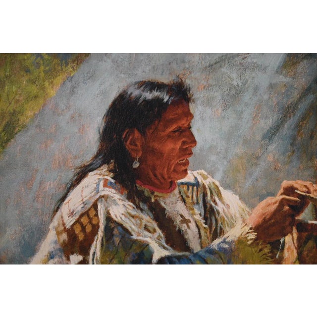 Realism 1980s Howard Terpning "The Bonnet Case" — Greenwich Workshop Textured Canvas For Sale - Image 3 of 6