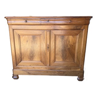 19th Century French Louis Philippe Solid Walnut Sideboard / Buffet For Sale