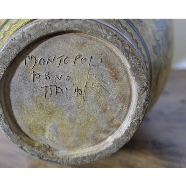 Montopolyi Arno Italian Vase with Dragons An unusual piece made in terracotta marked Montopolyi Arno, the vase a very...