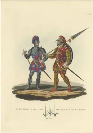 Knight and Guard, 1842, Paper