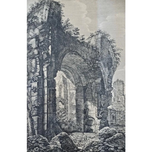 Luigi Rossini 19th Century Etching of the Ancient Caracalla Baths in Rome by Luigi Rossini , 1823 For Sale - Image 4 of 7