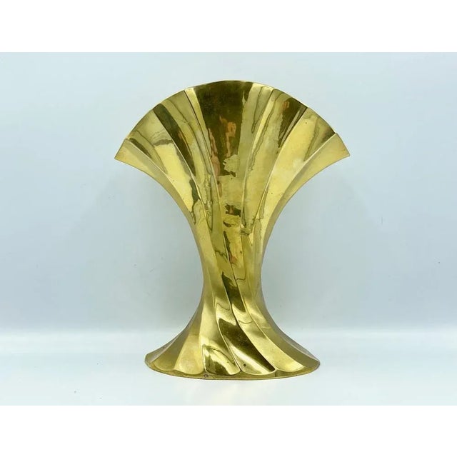 Sculptural Shell Vase in Brass, 1960s For Sale - Image 13 of 13