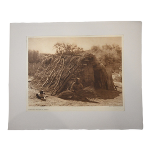 Edward S. Curtis "Diegueño House at Campo" Gampi Tissue Photogravure, 1926, Cardozo Collection