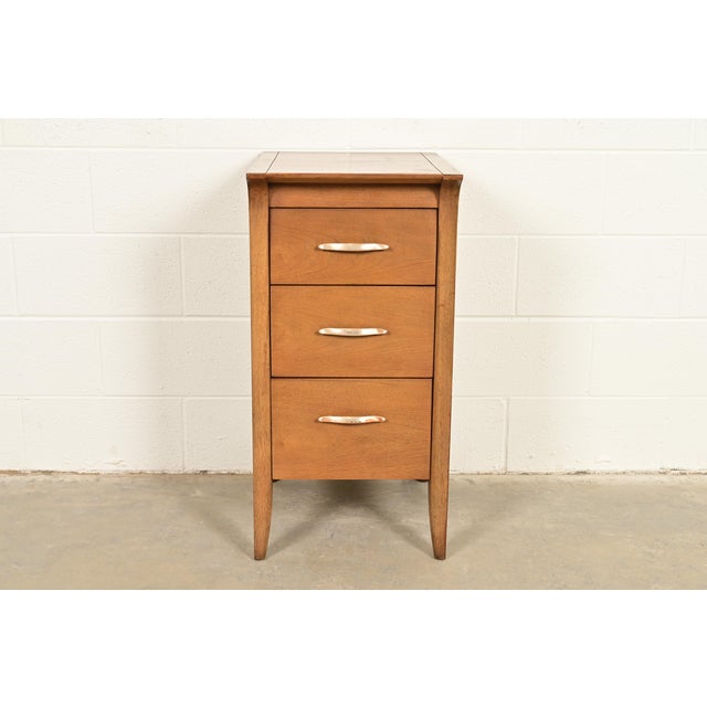 Mid-Century Modern John Van Koert for Drexel Profile Walnut Bachelor Chest or Nightstand, Circa 1960s For Sale - Image 3 of 15