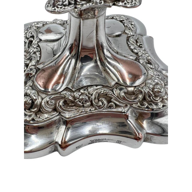 Pair of Neoclassical Revival Silver-Plated Candelabras by Suckling Ltd., England For Sale - Image 13 of 14