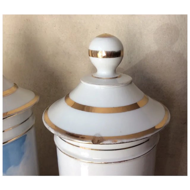 Antique 19thC French Apothecary, Drug Store Jars, Hand Painted For Sale - Image 10 of 13