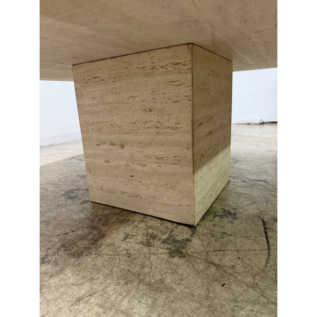 Italian Travertine Square Coffee or Cocktail Table, 1970s For Sale - Image 17 of 18