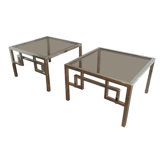 Design Chrome Side Tables, circa 1970 - A Pair For Sale