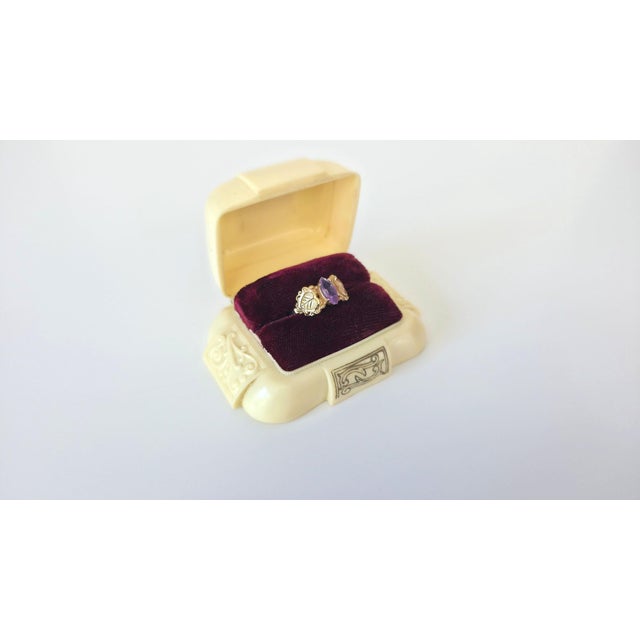 Antique 14k Yellow and Rose Gold Amethyst Sweetheart Ring, Circa 1890–1910, Size 10 For Sale - Image 15 of 17