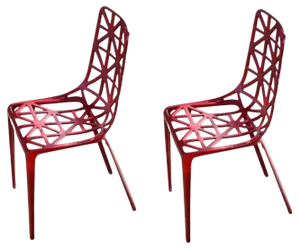 Set of Red New Eiffel Tower Chairs by Alain Moatti