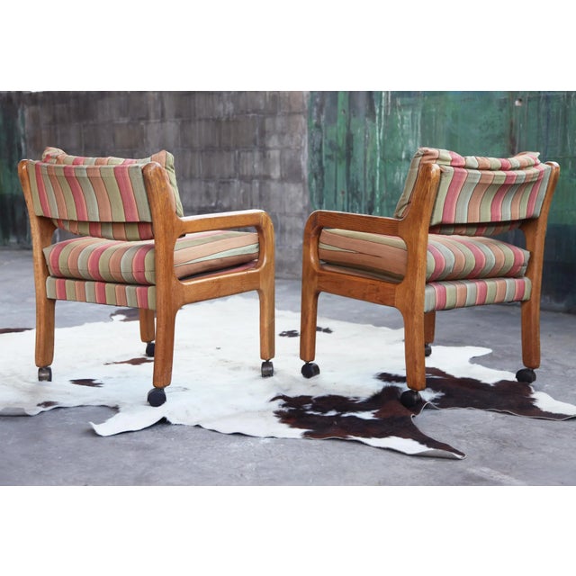 Wood 1970s Brutalist Mid Century Modern Lounge Side Accent Chair Armchair-- One Chair Left For Sale - Image 7 of 10