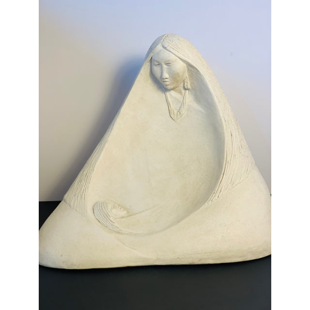 Austin Productions Austin Productions La Madre Sculpture – Acoma Series, Signed 1983 – Bonded Stone Modernist For Sale - Image 4 of 10