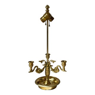 Brass Table Lamp With Swan Motif For Sale