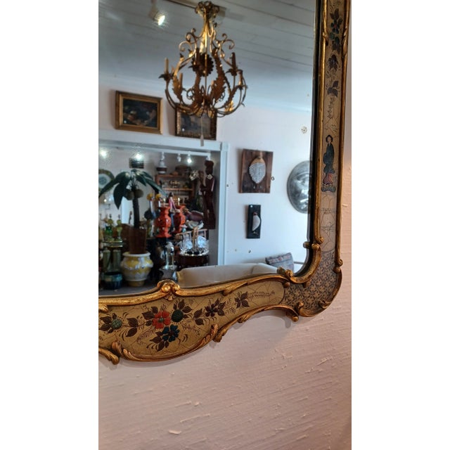 Vintage Midcentury Giltwood Chinoiserie Mirror For Sale - Image 4 of 4