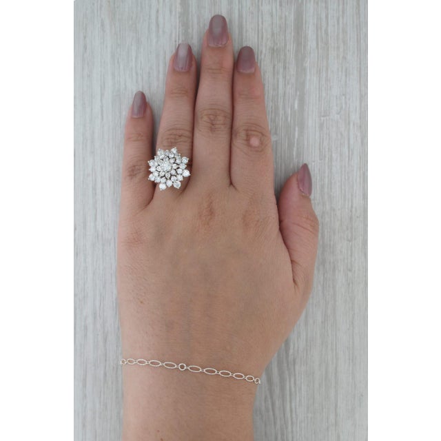Gold Mid 20th Century 2.50ctw Diamond Cluster Engagement Ring 14k Yellow White Gold Size 11.25 For Sale - Image 8 of 8