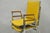 Metal Vintage Nightingale Mid Century Modern Chrome & Yellow Vinyl Stacking Chair Pair For Sale - Image 7 of 15