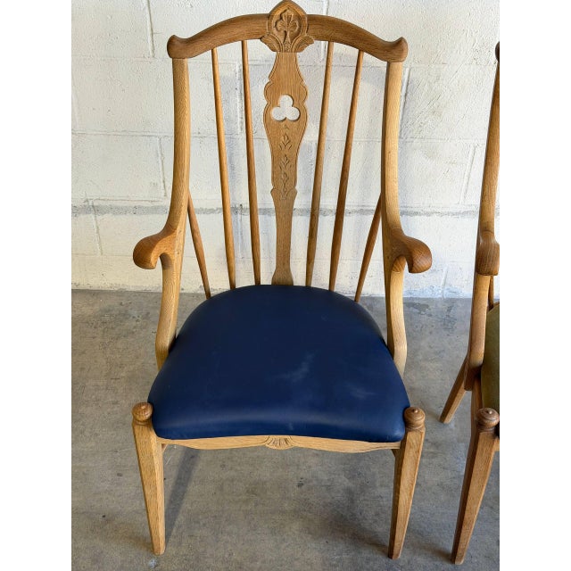 Oak Wood Armchairs Sculptural Accent Chairs Denmark Set of 2 1960s For Sale In Los Angeles - Image 6 of 11