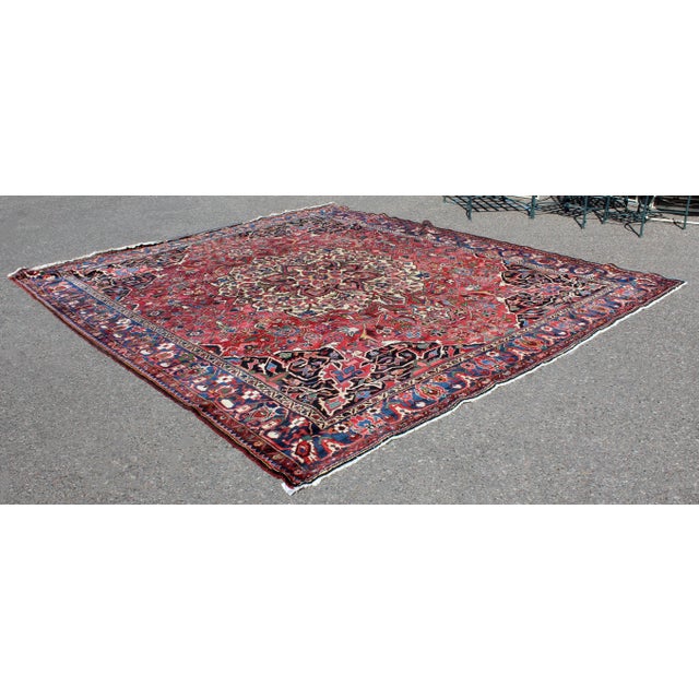 For your consideration is a beautiful, Bakhtiari style, Iranian area rug or carpet, made of 100% wool, vegetable dyed. In...