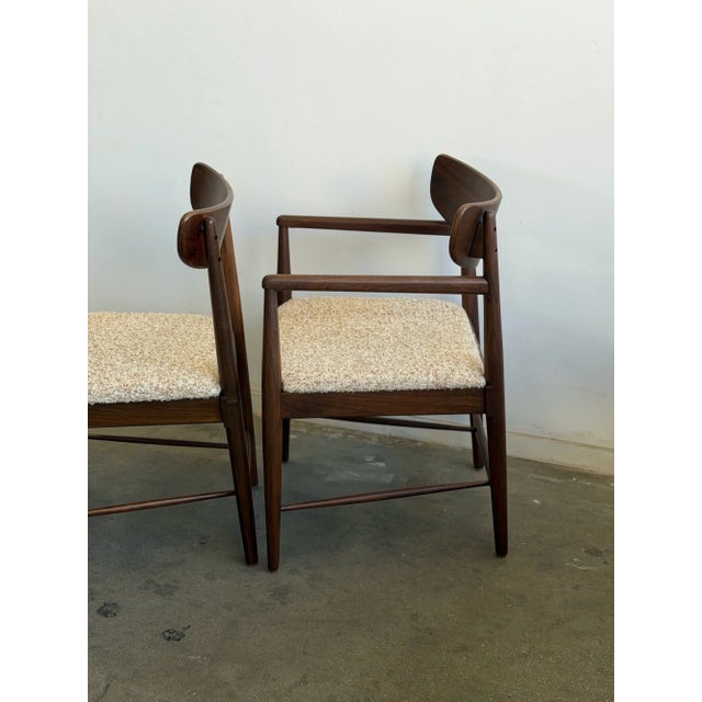 1950s Sculptural Walnut Dining Chairs - Set of Six For Sale - Image 9 of 18