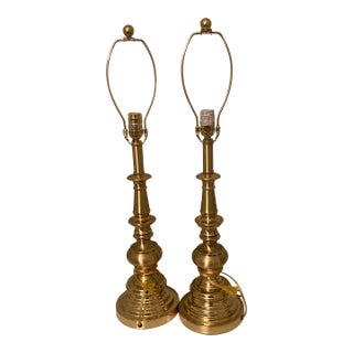 Pair Stiffel Brass Mid-Century Modern Table Lamps For Sale