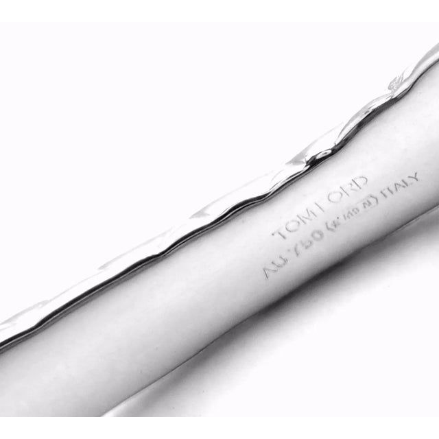 White Tom Ford 18k White Gold Diamond Snake Bangle Bracelet For Sale - Image 8 of 11