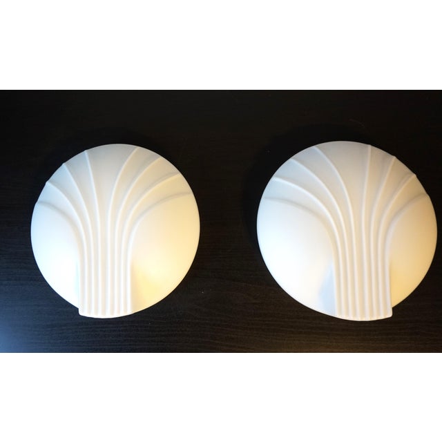 Art Deco Opal Glass Mussel Wall Lamps by Egon Hillebrand for Hillebrand Leuchten, 1960s, Set of 2 For Sale - Image 16 of 18