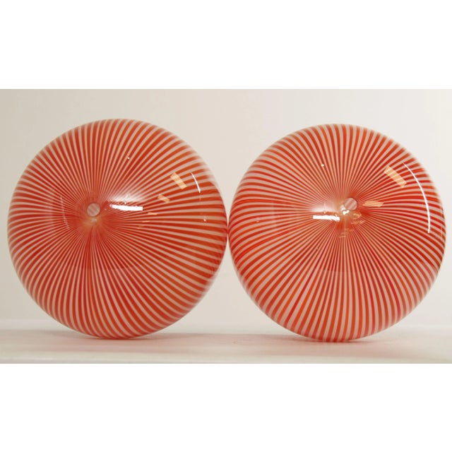 Mid Century Italian Pendent Light Art Glass Shades - A Pair For Sale - Image 4 of 12