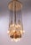 Stunning huge cascading ceiling fixture with swarovski crystal balls which hang on brass chains at varying heights....