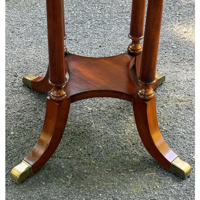 Vintage Solid Cherry Regency Round End Table For Sale - Image 9 of 9