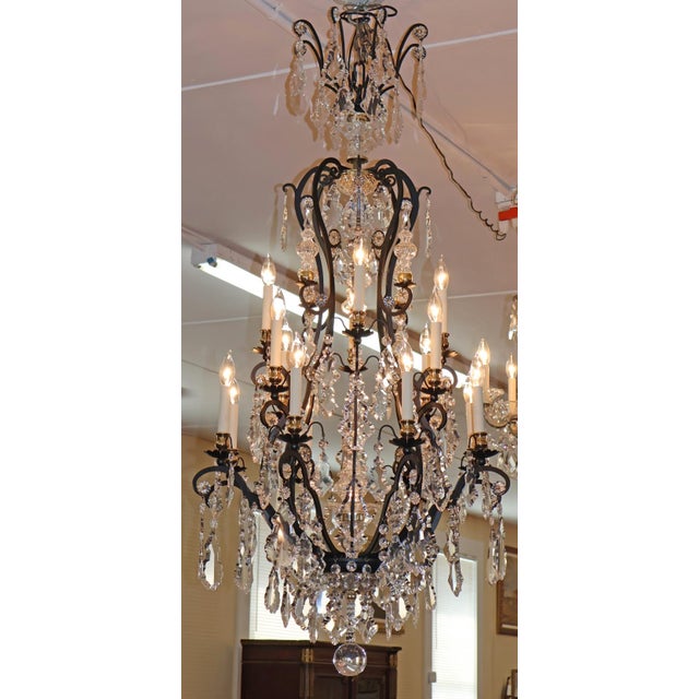 Black Schonbek Versailles 2782 16 Light Monumental Crystal Chandelier For Sale - Image 8 of 18