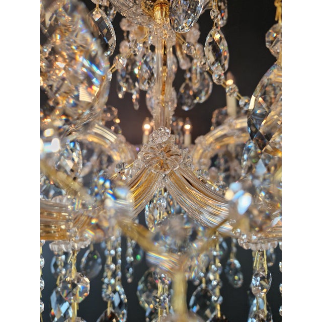 Large Maria Theresa Style Crystal Chandelier Handmade Luxury European Chandelier For Sale - Image 12 of 15
