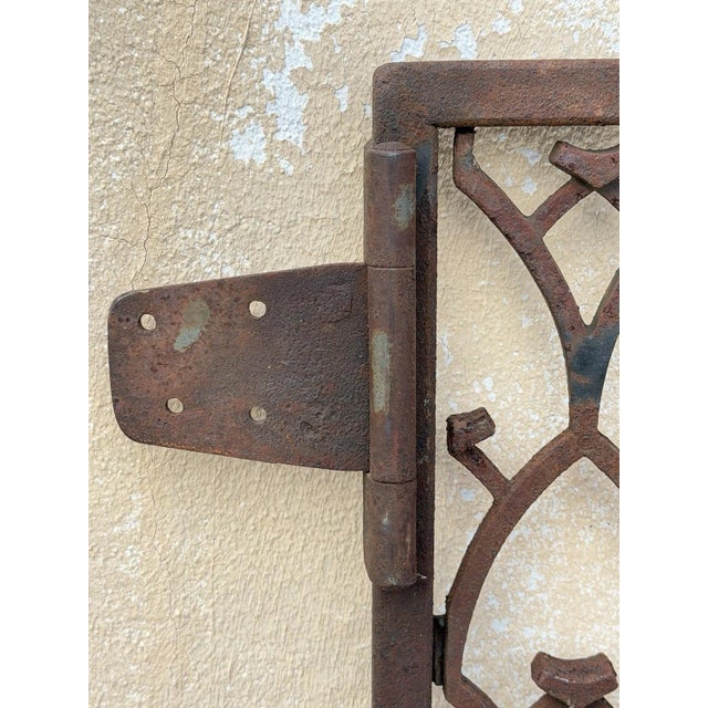 Antique French Art Nouveau Wrought Iron "Repeating Arch" 55x48 Garden Entry Gate For Sale - Image 11 of 18