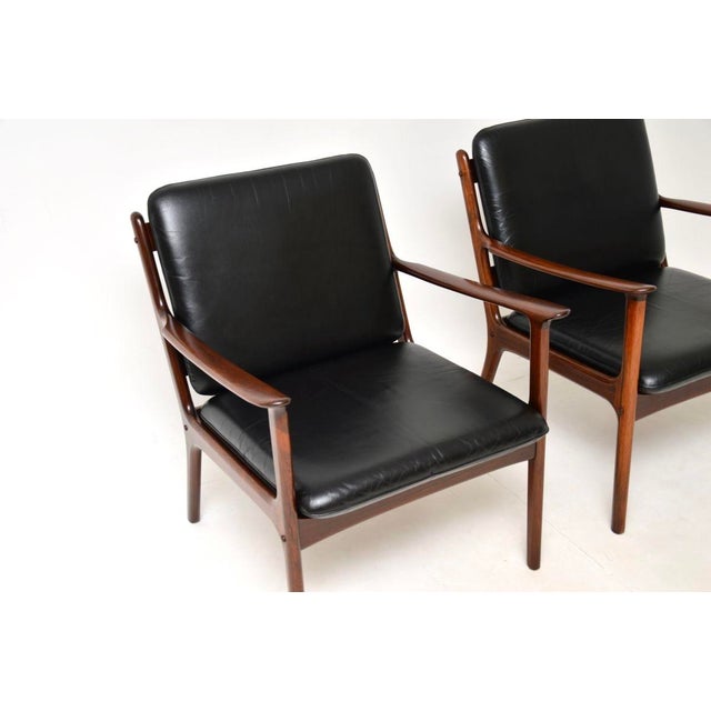 Vintage Danish Leather Armchairs from Ole Wanscher, 1960s, Set of 2 For Sale - Image 6 of 11