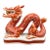 Vintage Hand-Painted Chinese Porcelain Dragon Sculpture With Flaming Pearl – Gumps San Francisco Style – Chinoiserie / Hollywood Regency For Sale