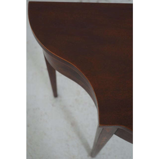 1980s Baker Historic Charleston Inlaid Mahogany Console Table For Sale - Image 5 of 15