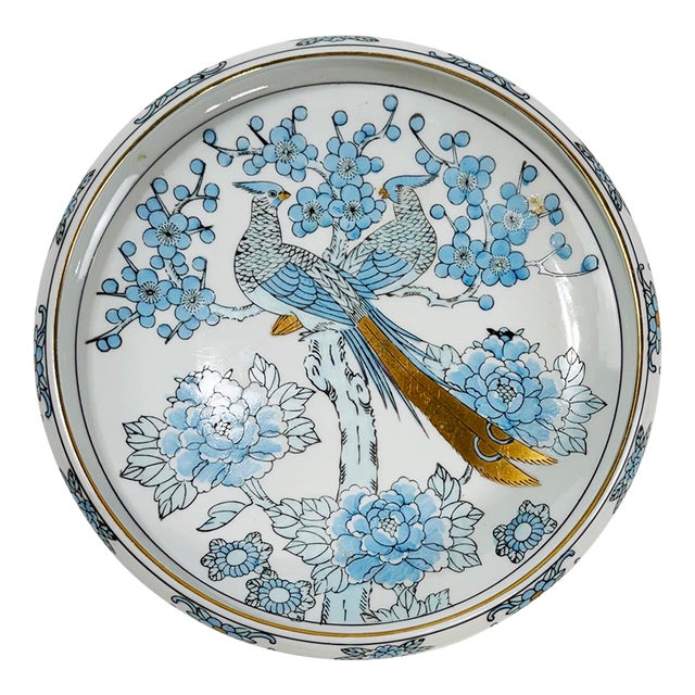 Vintage Hand-Painted Imari Porcelain Peacock Dish For Sale