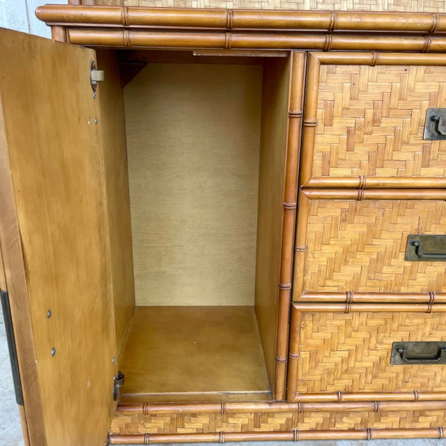 Dixie Furniture Co. Coastal Rattan China Hutch by Dixie For Sale - Image 4 of 12