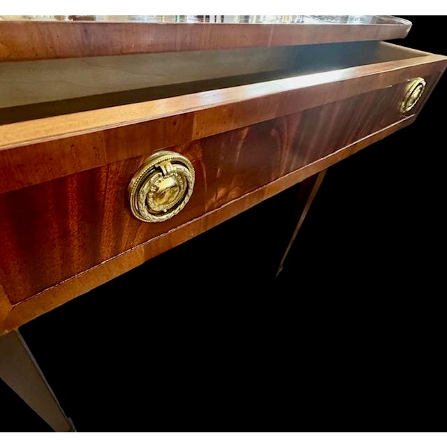 Late 20th Century Hekman Furniture Federal Hepplewhite-Style Demilune Console Table For Sale - Image 9 of 12