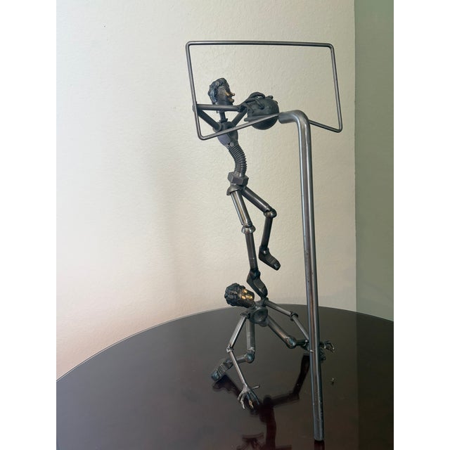 Mid 20th Century Mid 20th Century 22" Untitled Brutalist Basketball Dunk Sculpture Perfect for Man Cave or Sports Memorabilia Room For Sale - Image 5 of 9