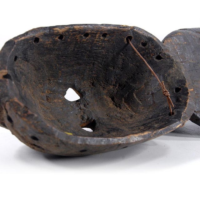 Brown Large Tribal Mask in Wood For Sale - Image 8 of 12