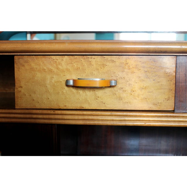 1930s Art Deco Veneer Rosewood and Maple Vanity with Bakelite Handles, Italy, 1930s For Sale - Image 5 of 8
