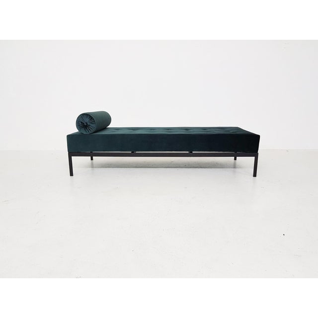 Mid-Century Velvet and Metal Daybed, the Netherlands, 1960s For Sale - Image 9 of 9